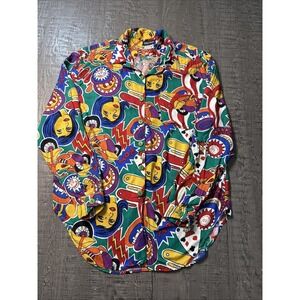 Vintage Ashleigh Morgan size M ladies Vegas moto button down pop culture shirt